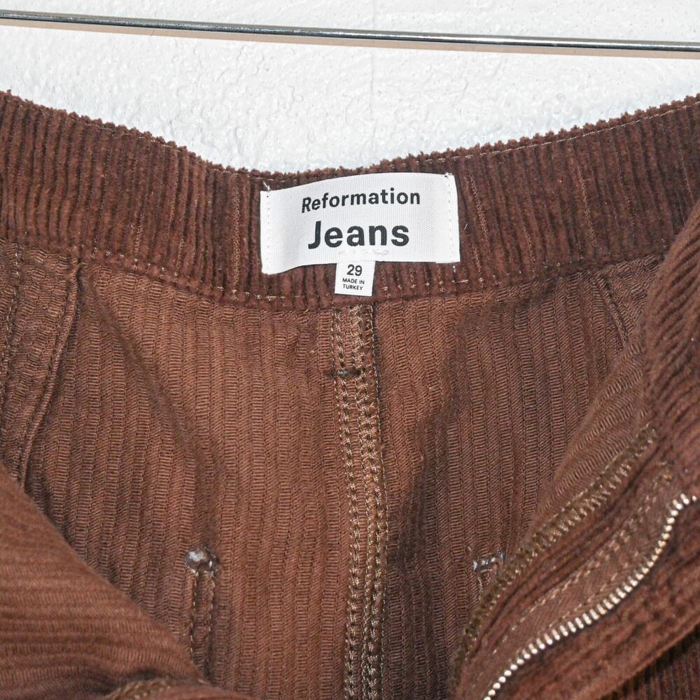 Reformation Alyssa High Rise Wide Leg Corduroy Pants Brown sz 29 - Picture 3 of 10